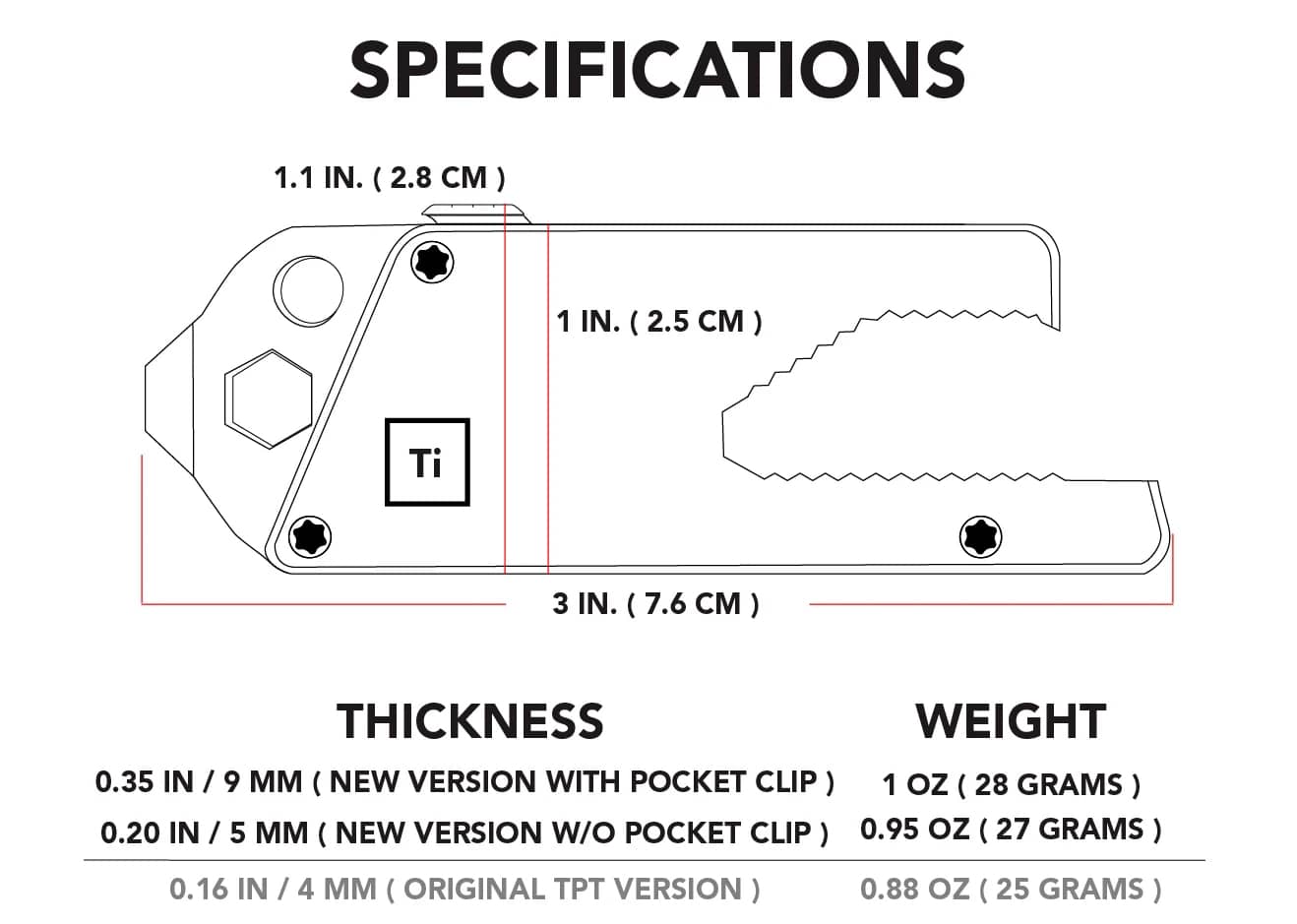Titanium Pocket Tool Slide