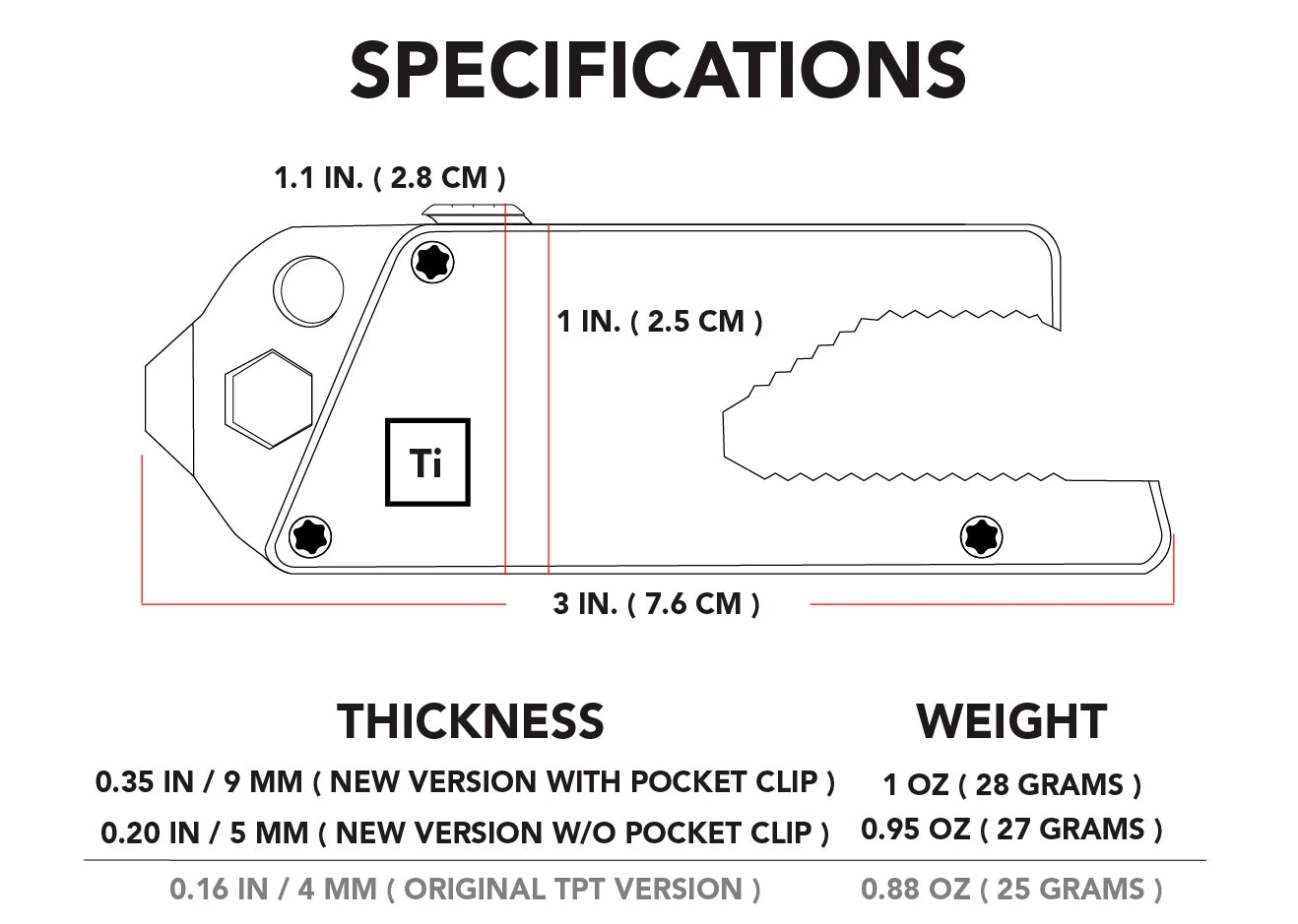 Titanium Pocket Tool Slide