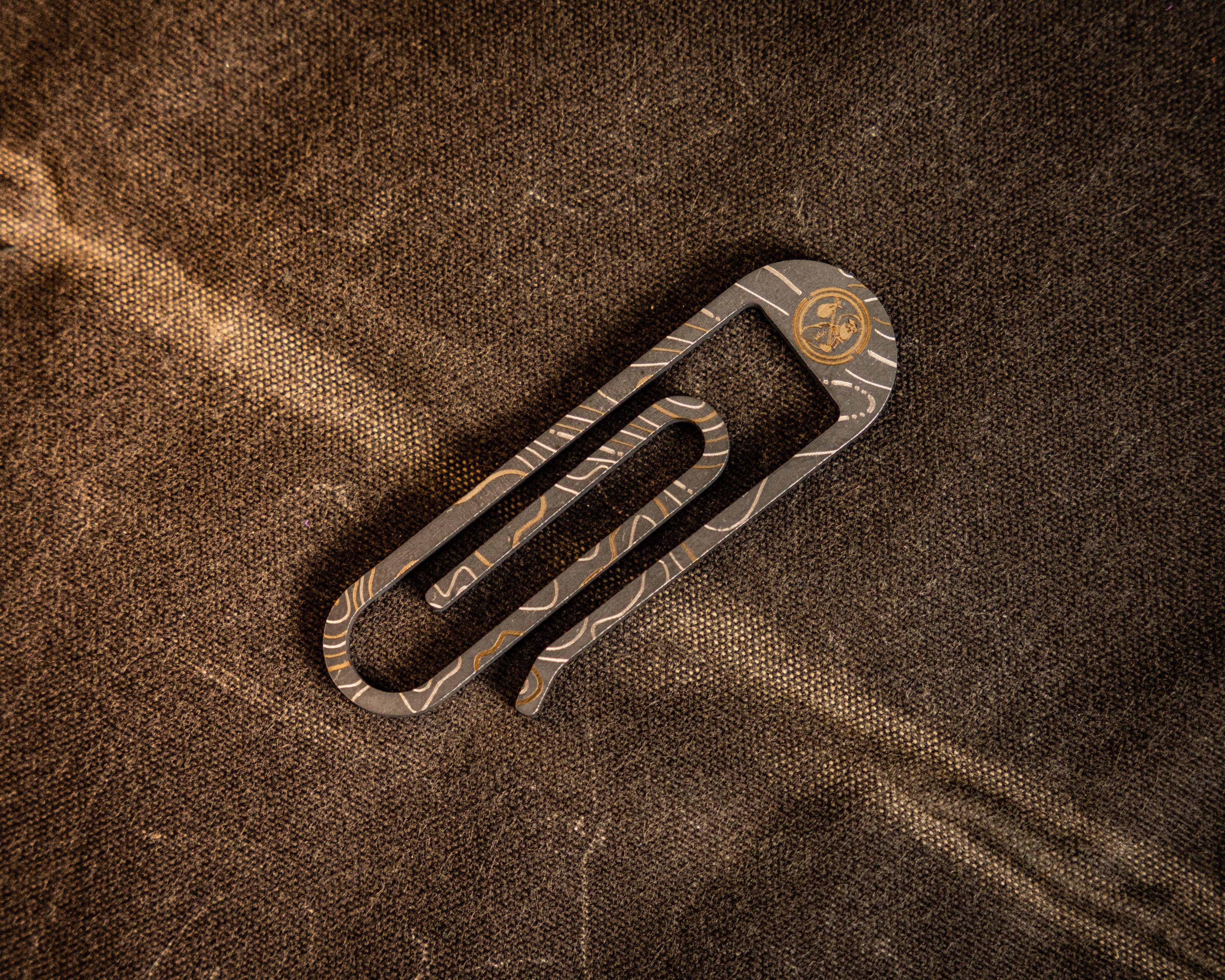 Carry Commission x JRW Gear Topo Tough Clip – Titanium & Brass Key Clip