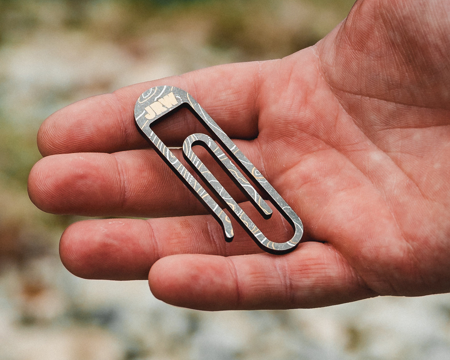 Carry Commission x JRW Gear Topo Tough Clip – Titanium & Brass Key Clip