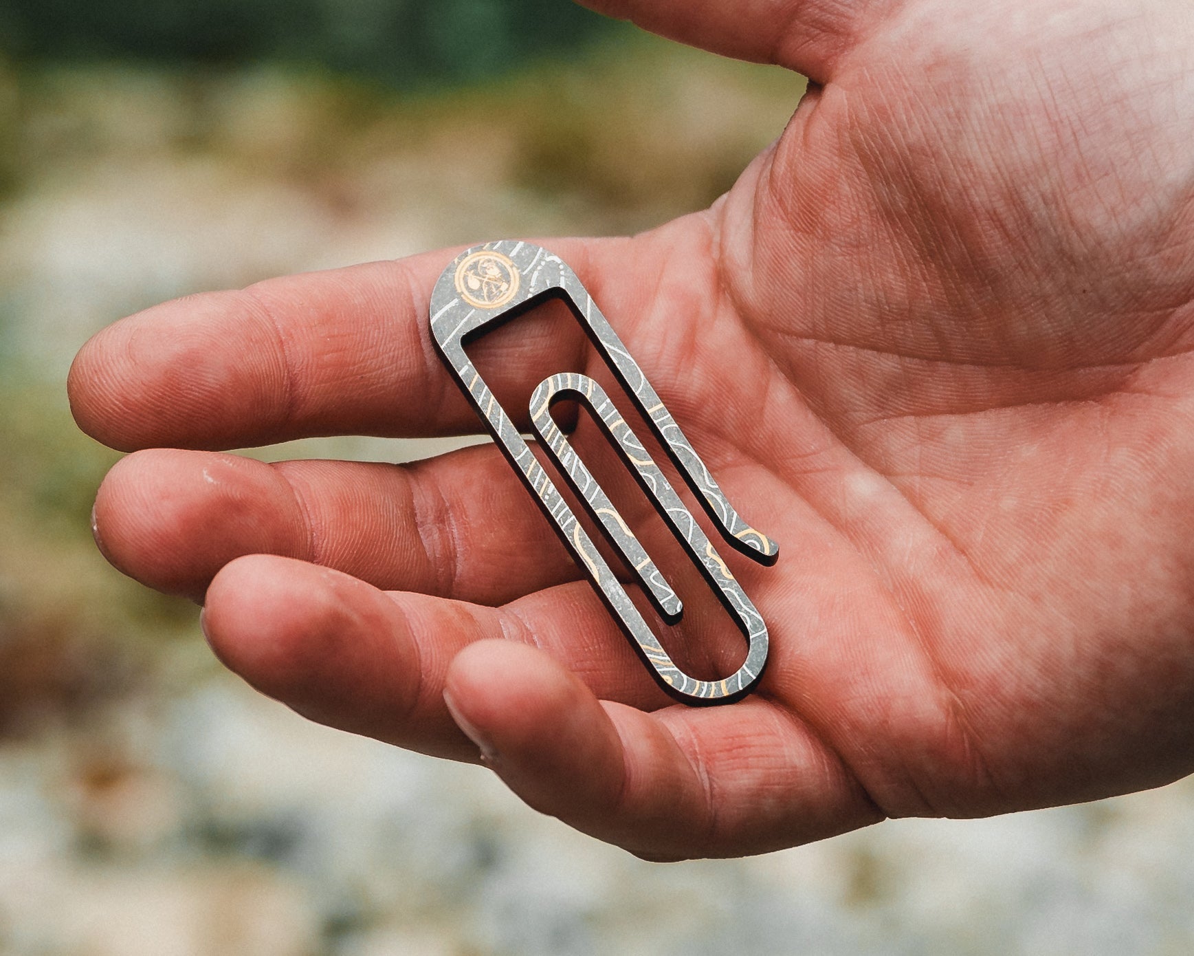Carry Commission x JRW Gear Topo Tough Clip – Titanium & Brass Key Clip