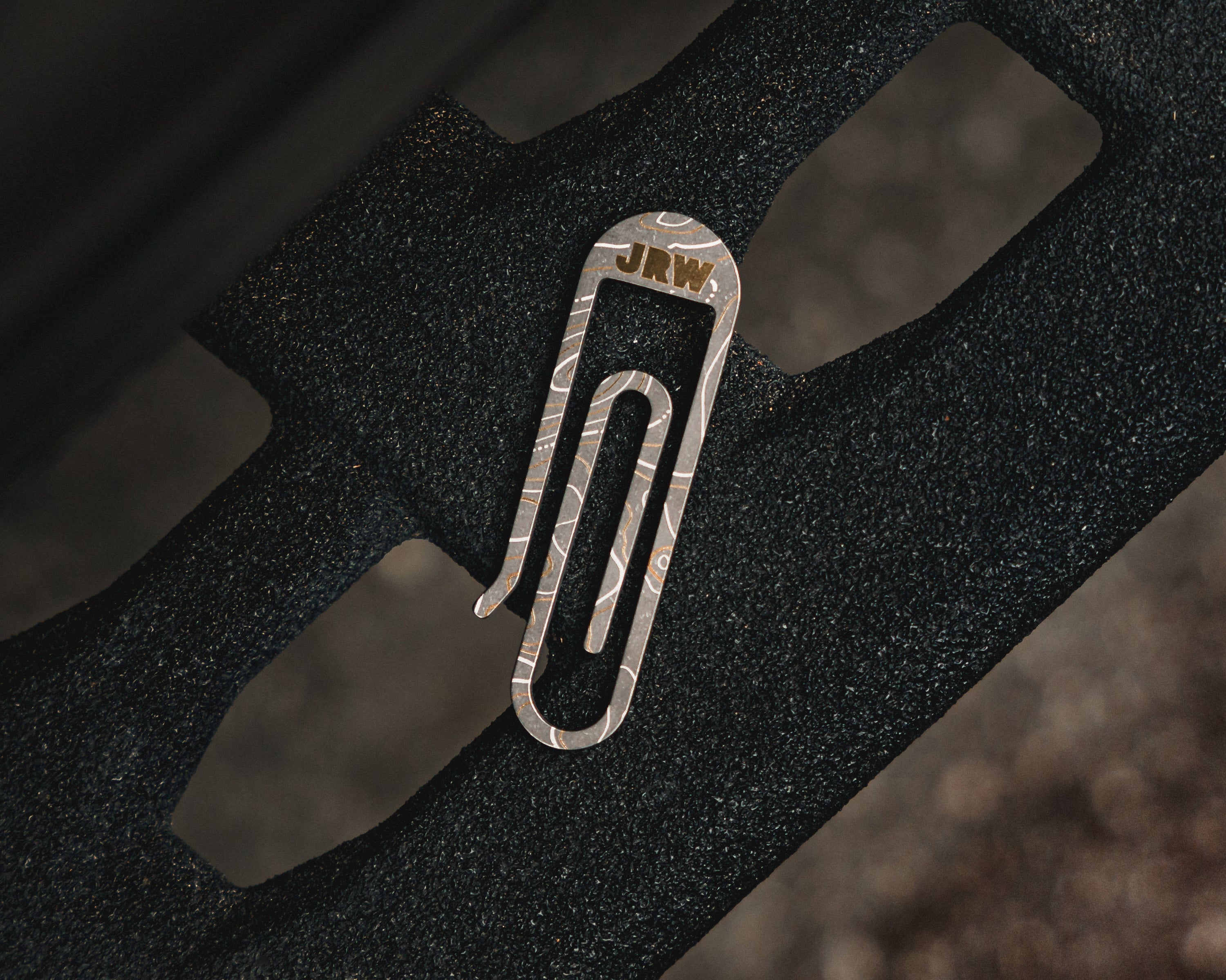 Carry Commission x JRW Gear Topo Tough Clip – Titanium & Brass Key Clip