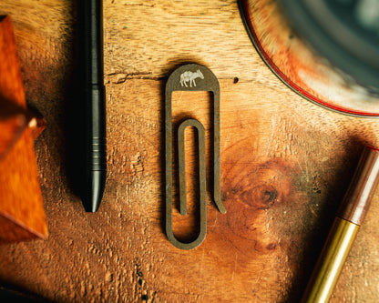 Carry Commission x JRW Gear Topo Tough Clip – Titanium &amp; Brass Key Clip