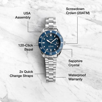 D4 Meridian Navy Matte Solar - 42mm USA