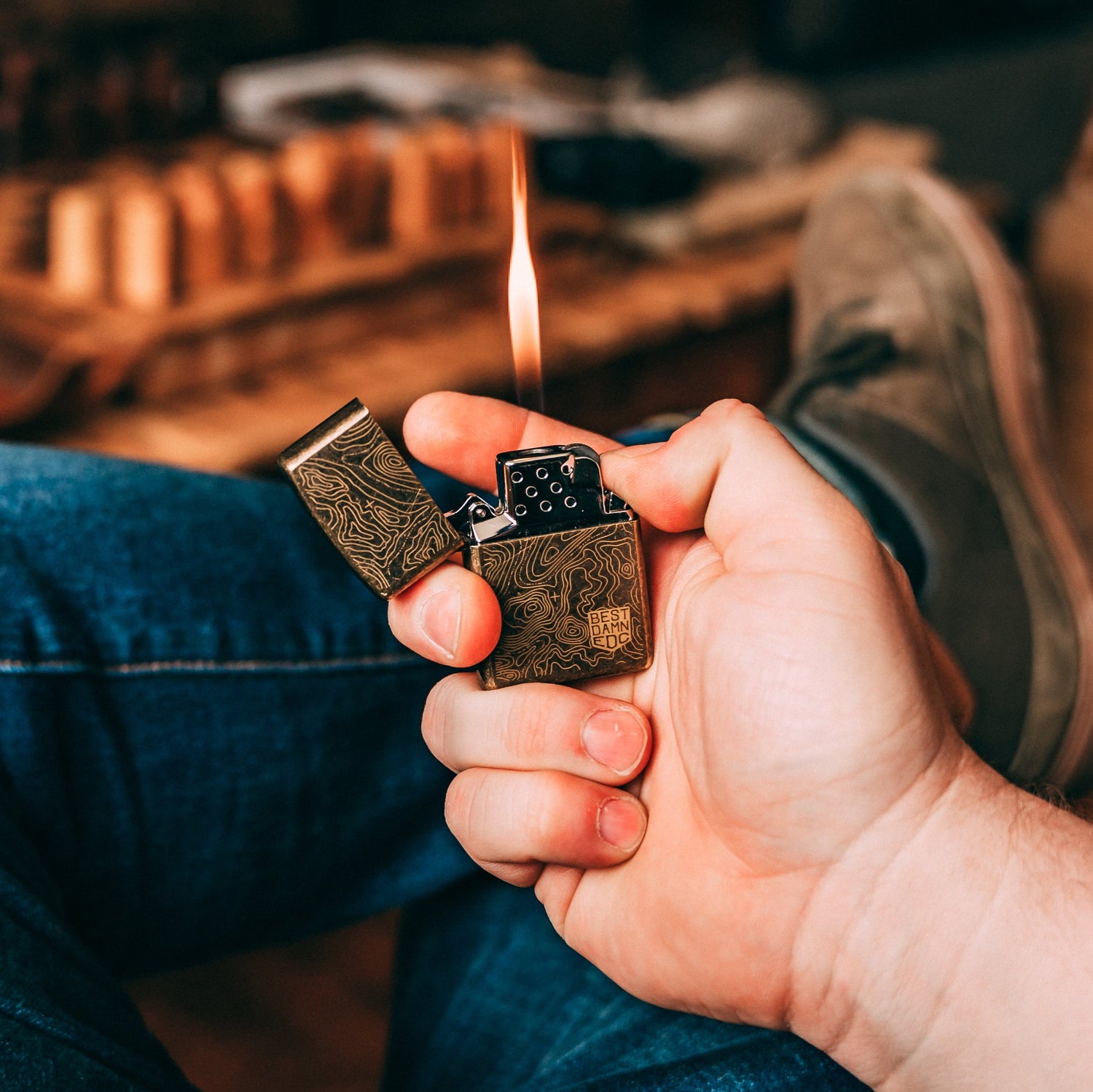 BDEDC Topo Zippo Aged Brass