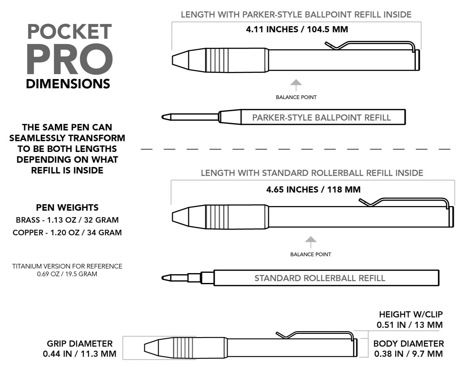 Brass &amp; Copper Pocket Pro Pen